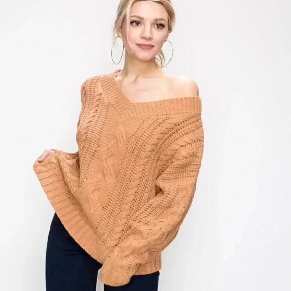 3 COLORS OPTIONS CABLE KNIT SWEATER - Picture 5 of 5